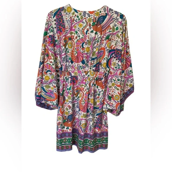 Trina Turk Jungle Beach Paisely-Print Tunic Cover-Up Size Medium Resort Vacation - Picture 5 of 6